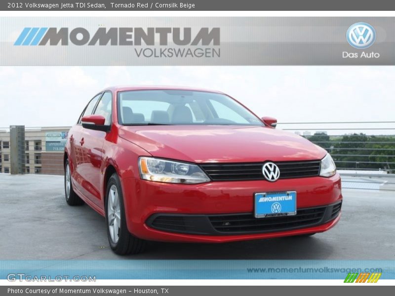 Tornado Red / Cornsilk Beige 2012 Volkswagen Jetta TDI Sedan