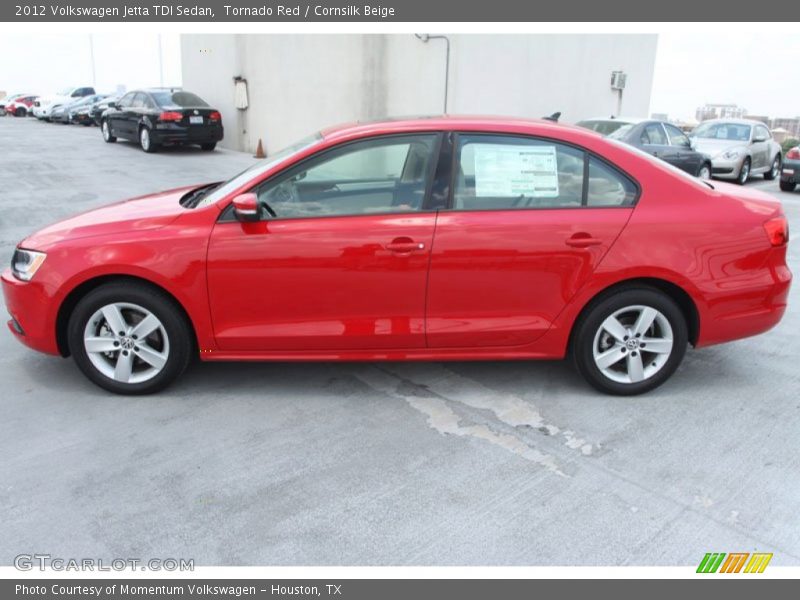 Tornado Red / Cornsilk Beige 2012 Volkswagen Jetta TDI Sedan