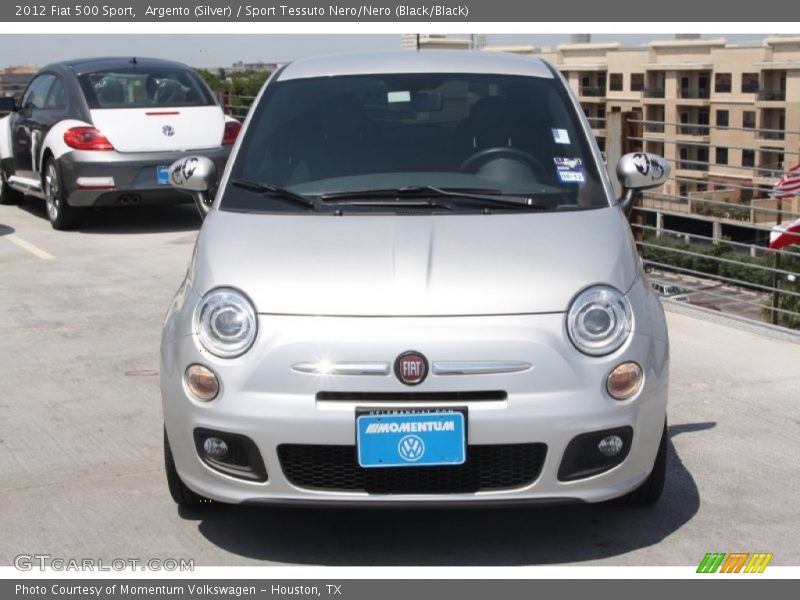 Argento (Silver) / Sport Tessuto Nero/Nero (Black/Black) 2012 Fiat 500 Sport