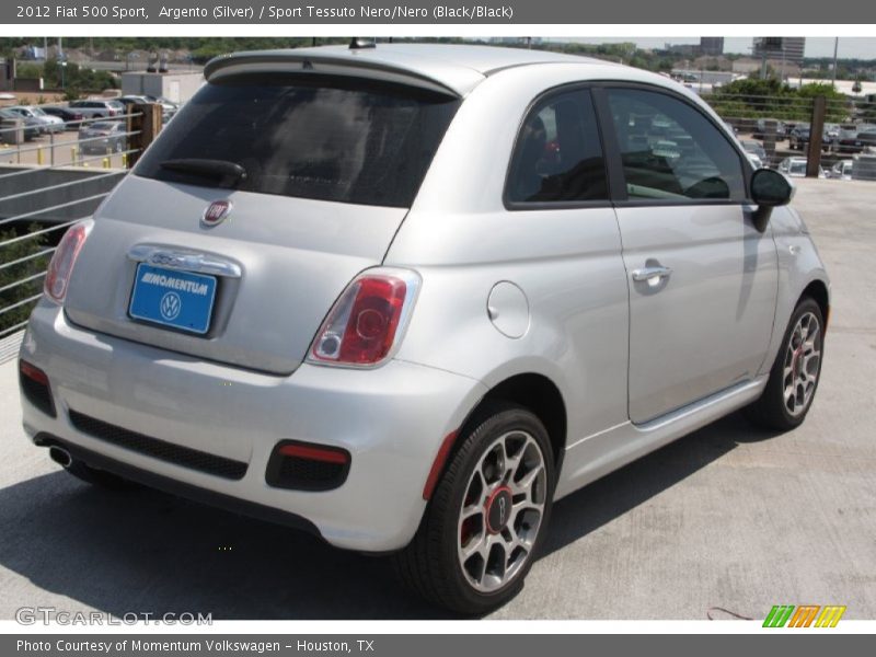 Argento (Silver) / Sport Tessuto Nero/Nero (Black/Black) 2012 Fiat 500 Sport