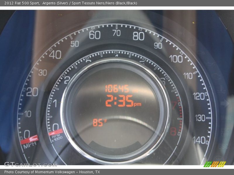 Argento (Silver) / Sport Tessuto Nero/Nero (Black/Black) 2012 Fiat 500 Sport