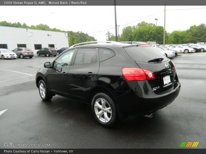 Wicked Black / Black/Red 2009 Nissan Rogue SL AWD