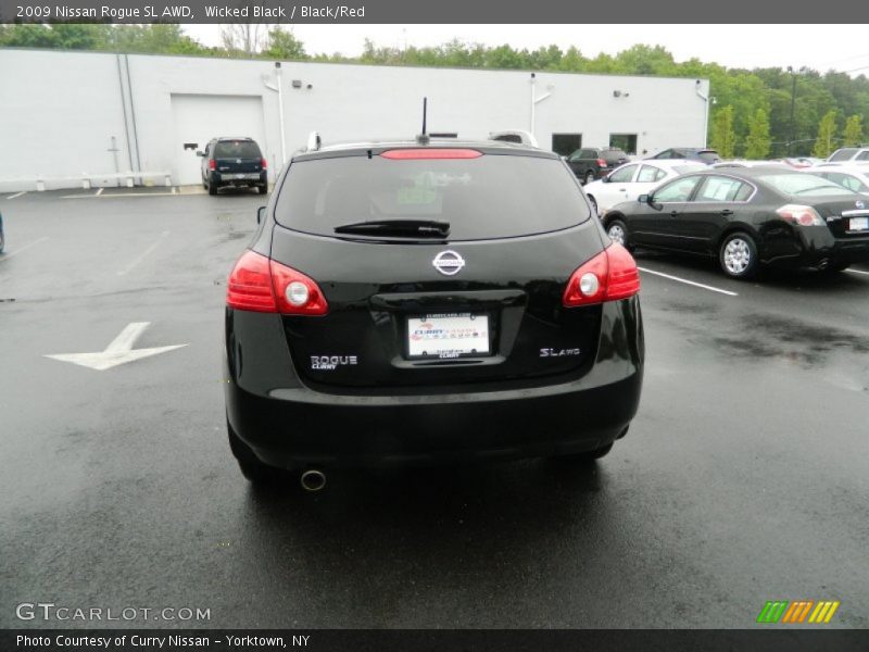 Wicked Black / Black/Red 2009 Nissan Rogue SL AWD