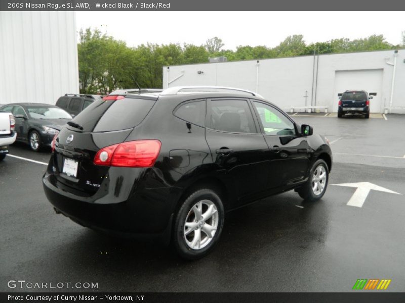 Wicked Black / Black/Red 2009 Nissan Rogue SL AWD
