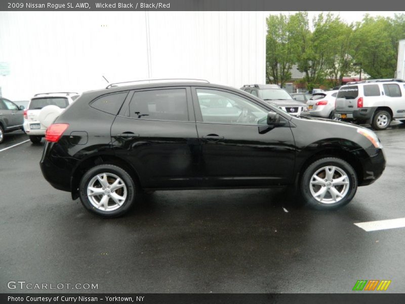 Wicked Black / Black/Red 2009 Nissan Rogue SL AWD