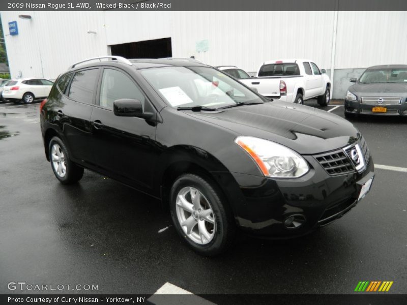 Wicked Black / Black/Red 2009 Nissan Rogue SL AWD