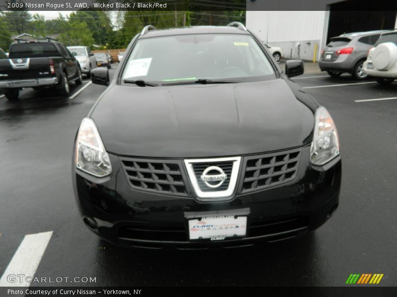Wicked Black / Black/Red 2009 Nissan Rogue SL AWD