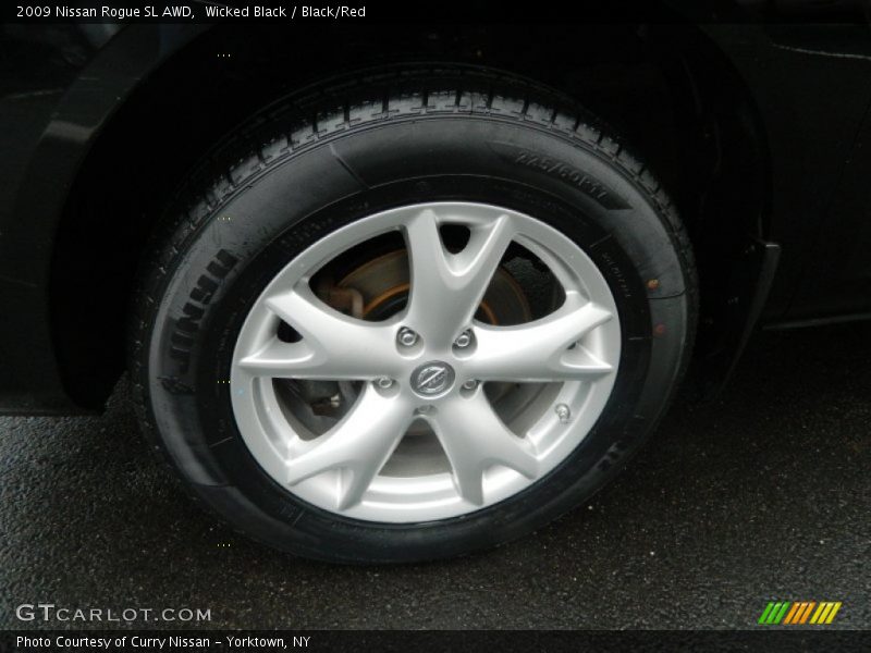 Wicked Black / Black/Red 2009 Nissan Rogue SL AWD