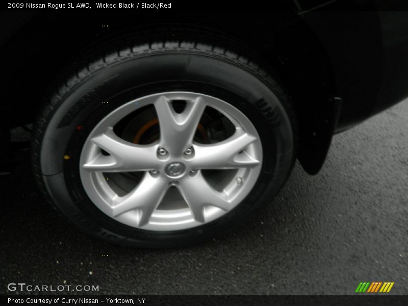 Wicked Black / Black/Red 2009 Nissan Rogue SL AWD