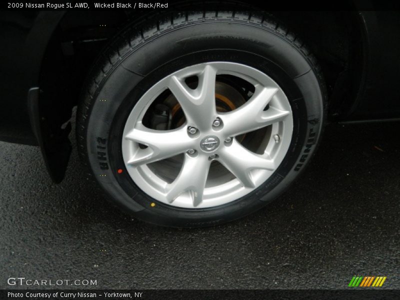 Wicked Black / Black/Red 2009 Nissan Rogue SL AWD