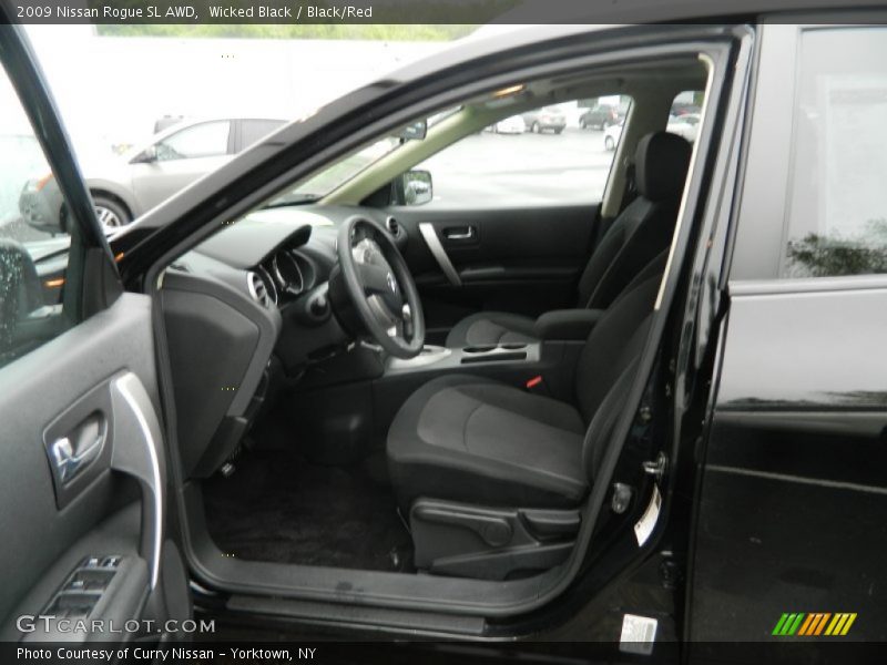 Wicked Black / Black/Red 2009 Nissan Rogue SL AWD