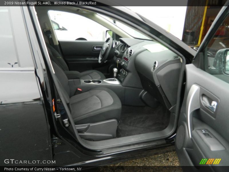 Wicked Black / Black/Red 2009 Nissan Rogue SL AWD