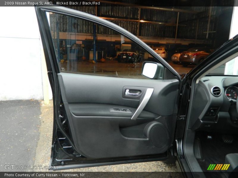 Wicked Black / Black/Red 2009 Nissan Rogue SL AWD