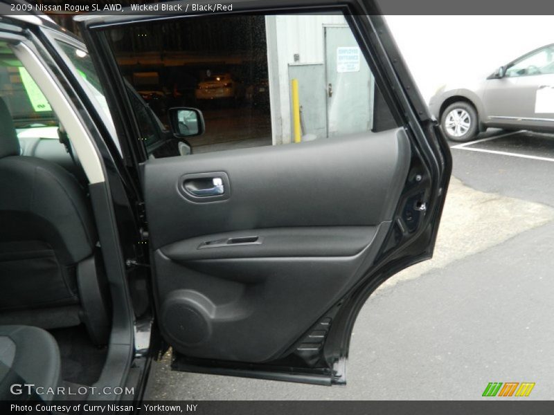 Wicked Black / Black/Red 2009 Nissan Rogue SL AWD