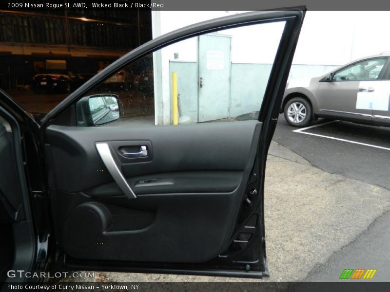 Wicked Black / Black/Red 2009 Nissan Rogue SL AWD