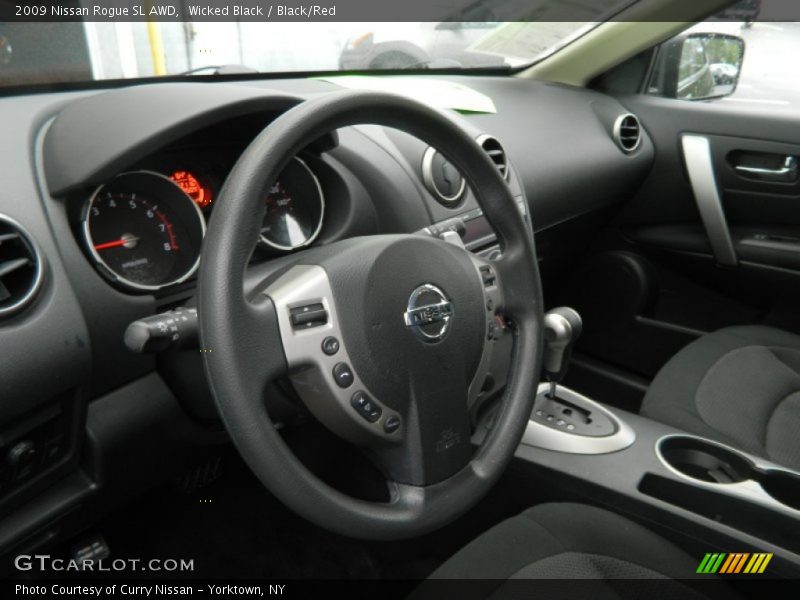 Wicked Black / Black/Red 2009 Nissan Rogue SL AWD