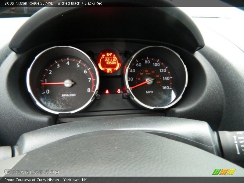Wicked Black / Black/Red 2009 Nissan Rogue SL AWD