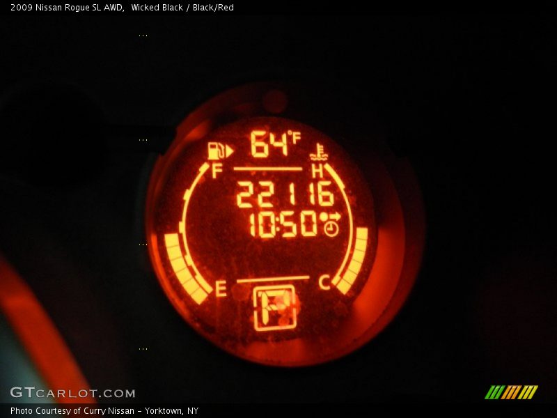 Wicked Black / Black/Red 2009 Nissan Rogue SL AWD