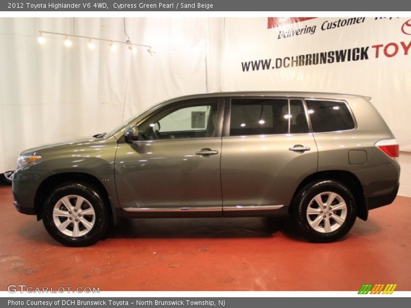 Cypress Green Pearl / Sand Beige 2012 Toyota Highlander V6 4WD