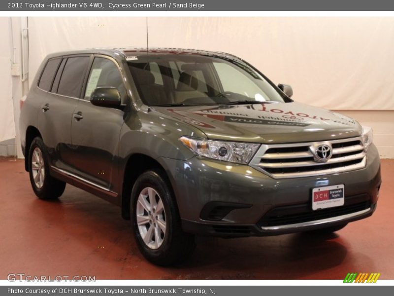 Cypress Green Pearl / Sand Beige 2012 Toyota Highlander V6 4WD