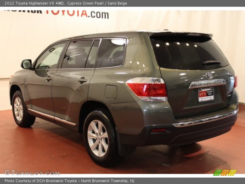Cypress Green Pearl / Sand Beige 2012 Toyota Highlander V6 4WD