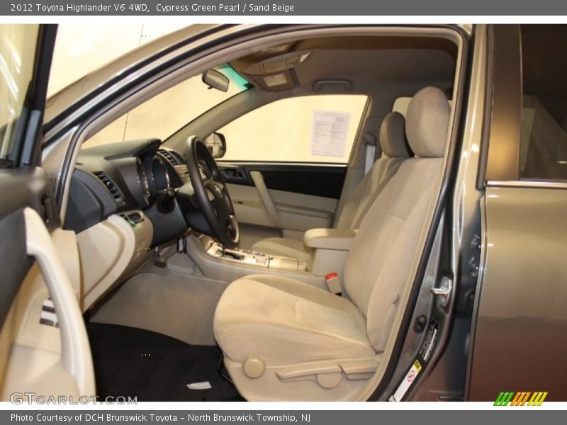 Cypress Green Pearl / Sand Beige 2012 Toyota Highlander V6 4WD