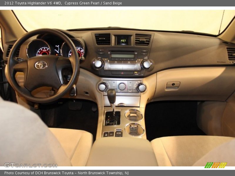 Cypress Green Pearl / Sand Beige 2012 Toyota Highlander V6 4WD