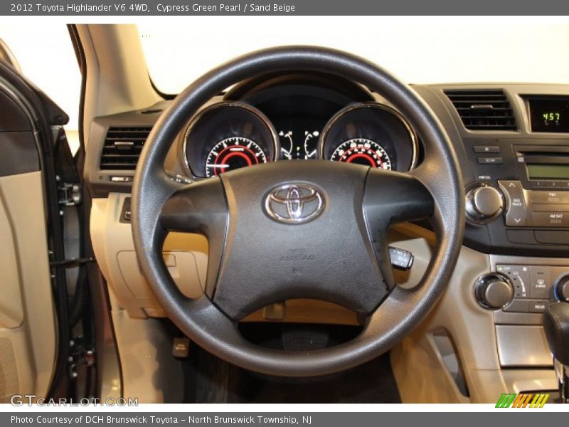 Cypress Green Pearl / Sand Beige 2012 Toyota Highlander V6 4WD