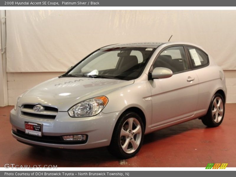 Platinum Silver / Black 2008 Hyundai Accent SE Coupe
