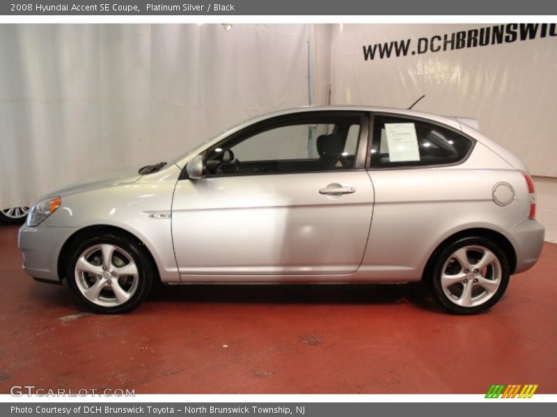 Platinum Silver / Black 2008 Hyundai Accent SE Coupe