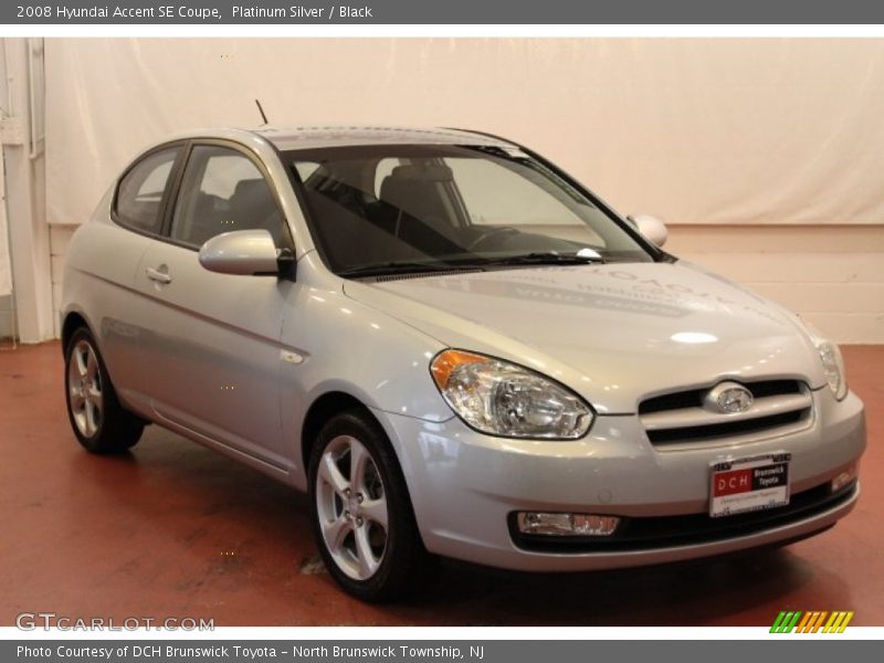 Platinum Silver / Black 2008 Hyundai Accent SE Coupe