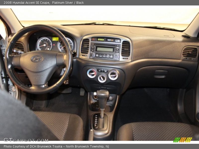 Platinum Silver / Black 2008 Hyundai Accent SE Coupe
