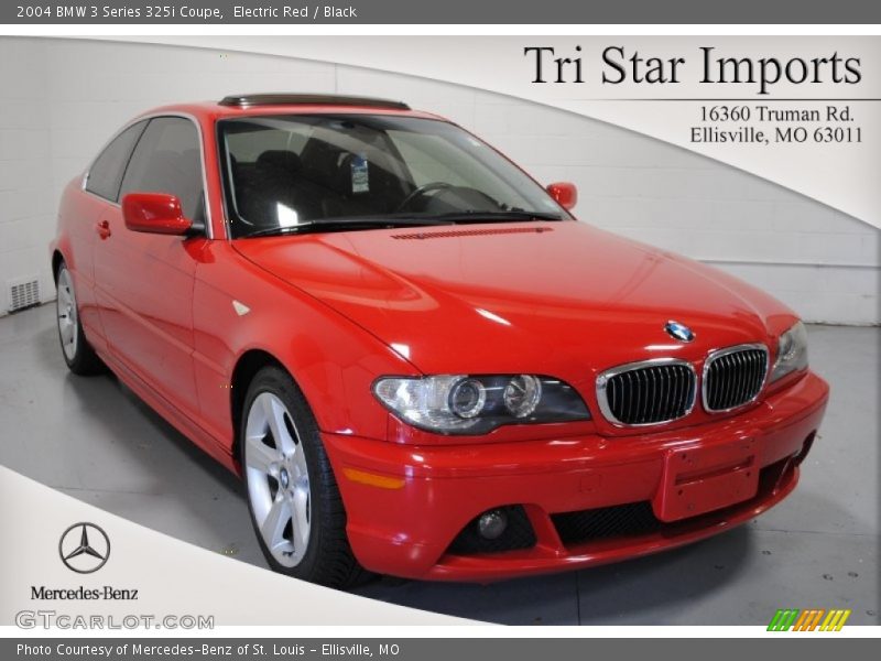 Electric Red / Black 2004 BMW 3 Series 325i Coupe