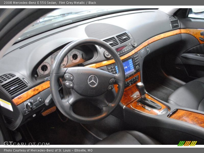 Flint Grey Metallic / Black 2008 Mercedes-Benz E 550 Sedan