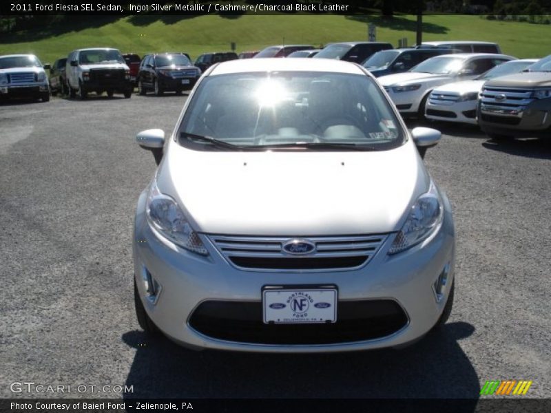 Ingot Silver Metallic / Cashmere/Charcoal Black Leather 2011 Ford Fiesta SEL Sedan