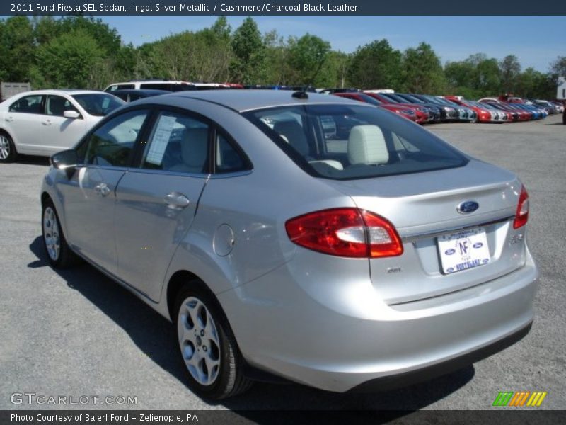 Ingot Silver Metallic / Cashmere/Charcoal Black Leather 2011 Ford Fiesta SEL Sedan