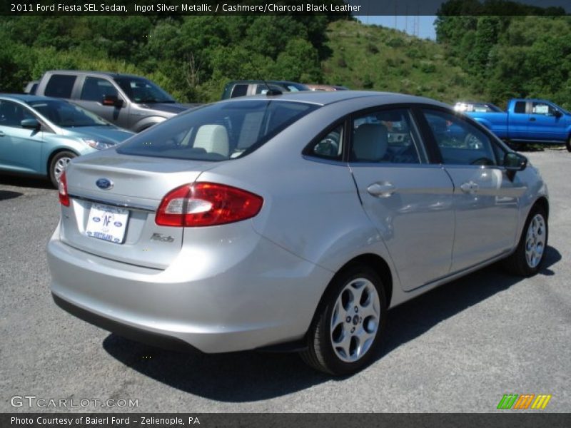 Ingot Silver Metallic / Cashmere/Charcoal Black Leather 2011 Ford Fiesta SEL Sedan