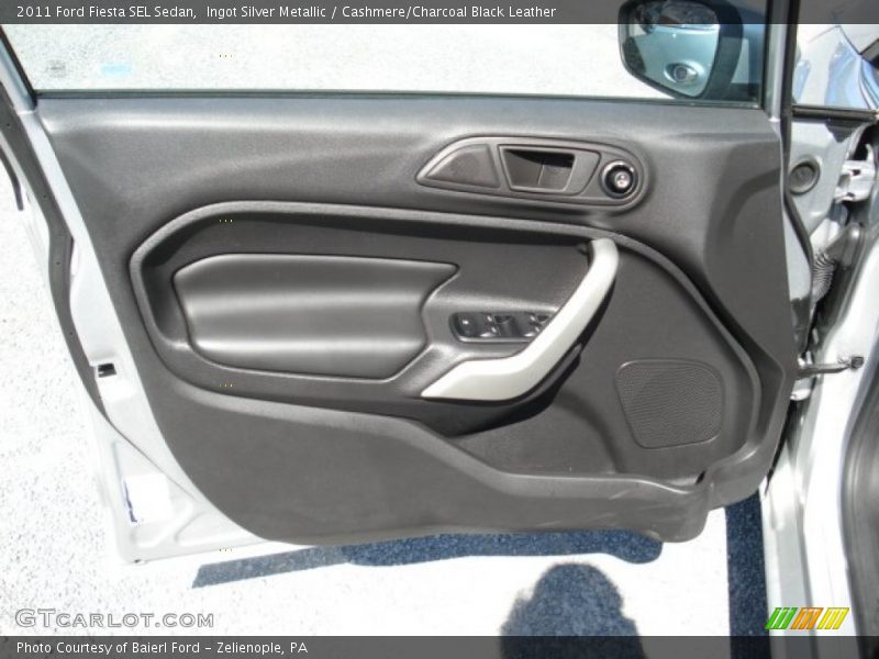 Ingot Silver Metallic / Cashmere/Charcoal Black Leather 2011 Ford Fiesta SEL Sedan