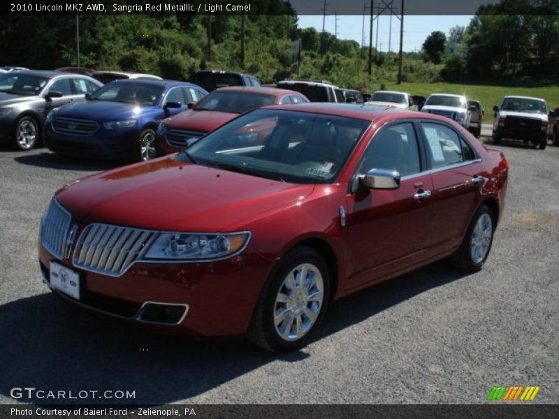 Sangria Red Metallic / Light Camel 2010 Lincoln MKZ AWD