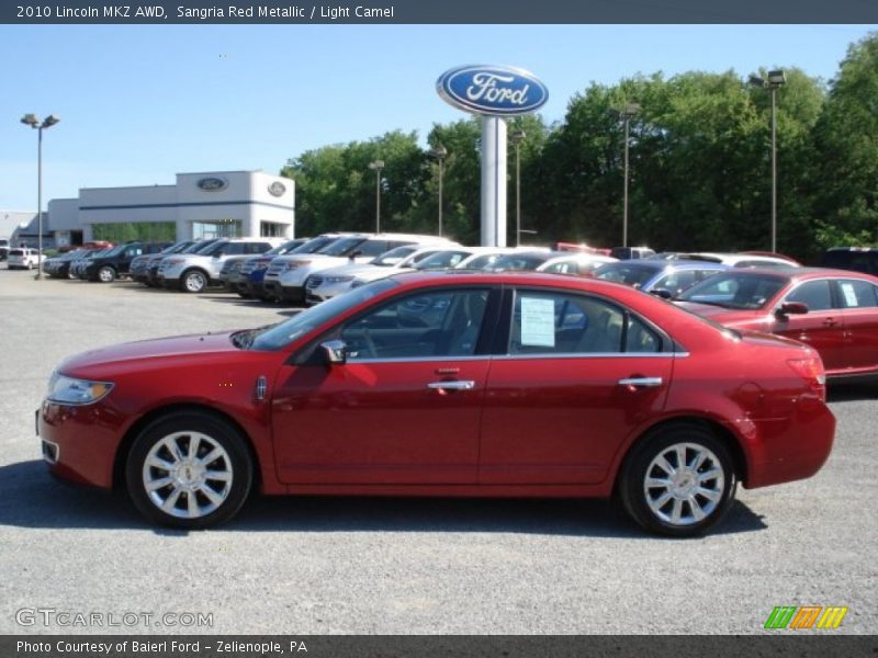 Sangria Red Metallic / Light Camel 2010 Lincoln MKZ AWD