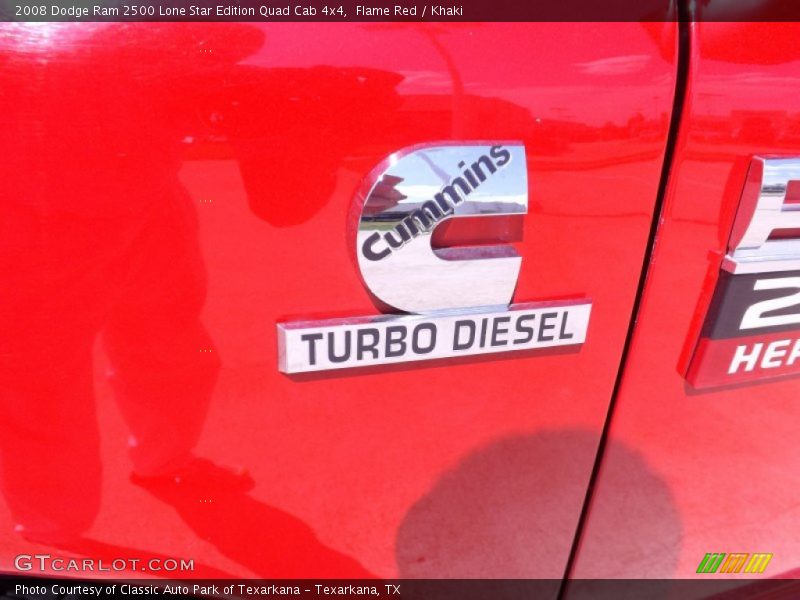 Flame Red / Khaki 2008 Dodge Ram 2500 Lone Star Edition Quad Cab 4x4
