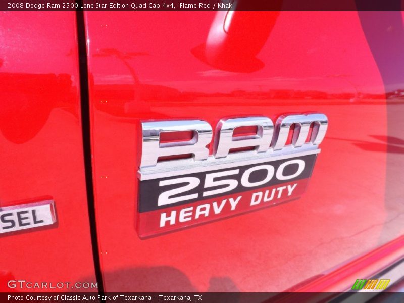 Flame Red / Khaki 2008 Dodge Ram 2500 Lone Star Edition Quad Cab 4x4