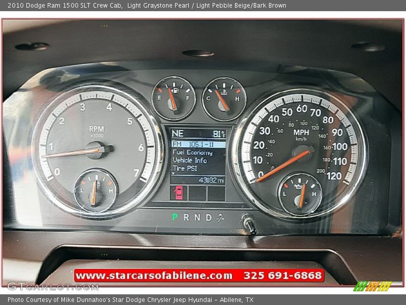 Light Graystone Pearl / Light Pebble Beige/Bark Brown 2010 Dodge Ram 1500 SLT Crew Cab