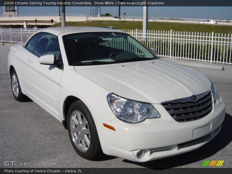 Stone White / Dark Khaki/Light Graystone 2008 Chrysler Sebring Touring Hardtop Convertible