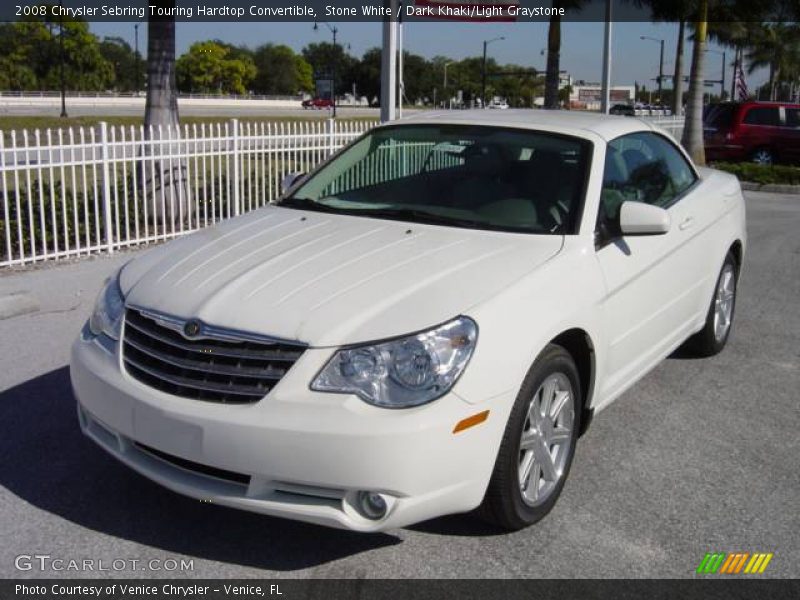Stone White / Dark Khaki/Light Graystone 2008 Chrysler Sebring Touring Hardtop Convertible