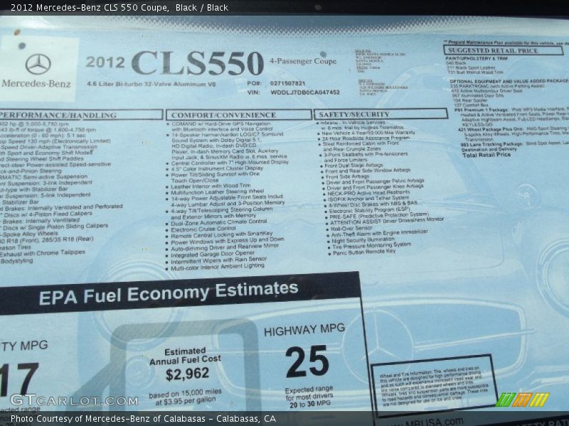 Black / Black 2012 Mercedes-Benz CLS 550 Coupe