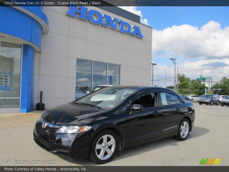 Crystal Black Pearl / Black 2010 Honda Civic LX-S Sedan