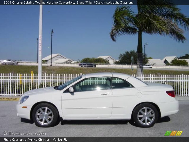 Stone White / Dark Khaki/Light Graystone 2008 Chrysler Sebring Touring Hardtop Convertible