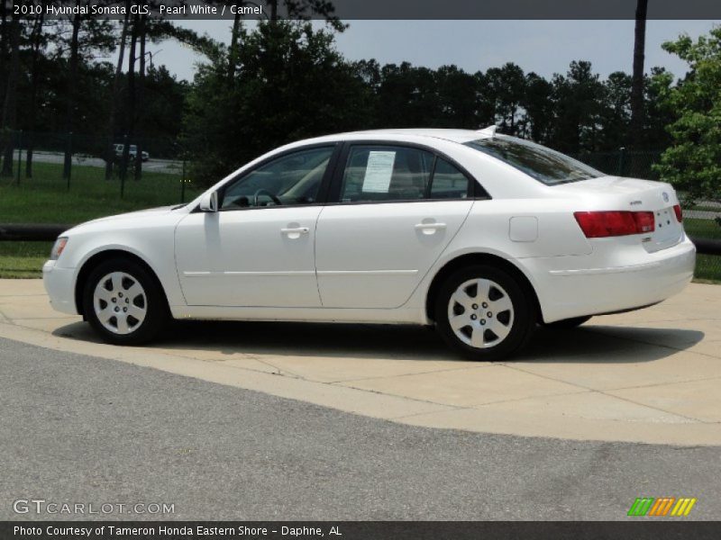 Pearl White / Camel 2010 Hyundai Sonata GLS