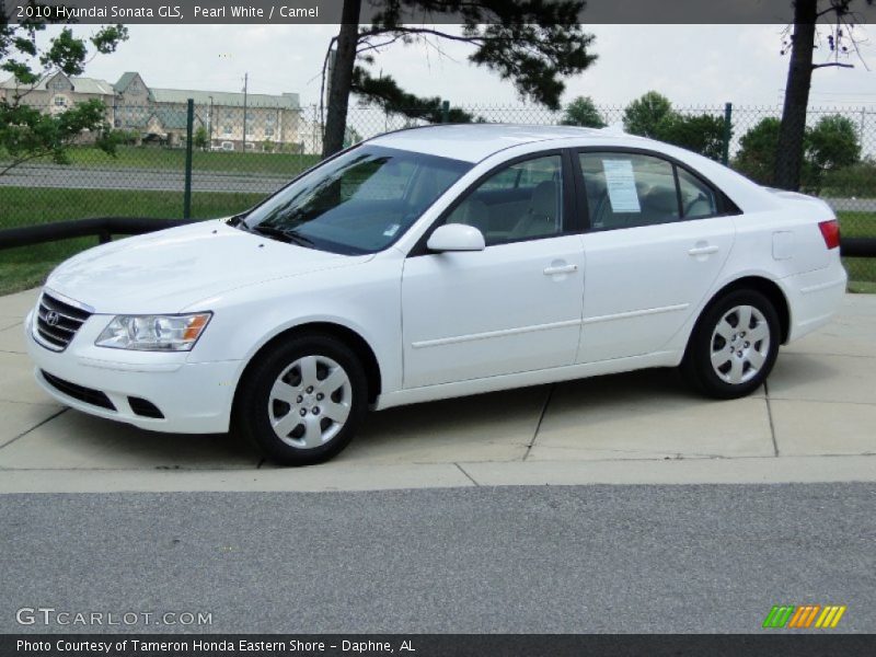 Pearl White / Camel 2010 Hyundai Sonata GLS